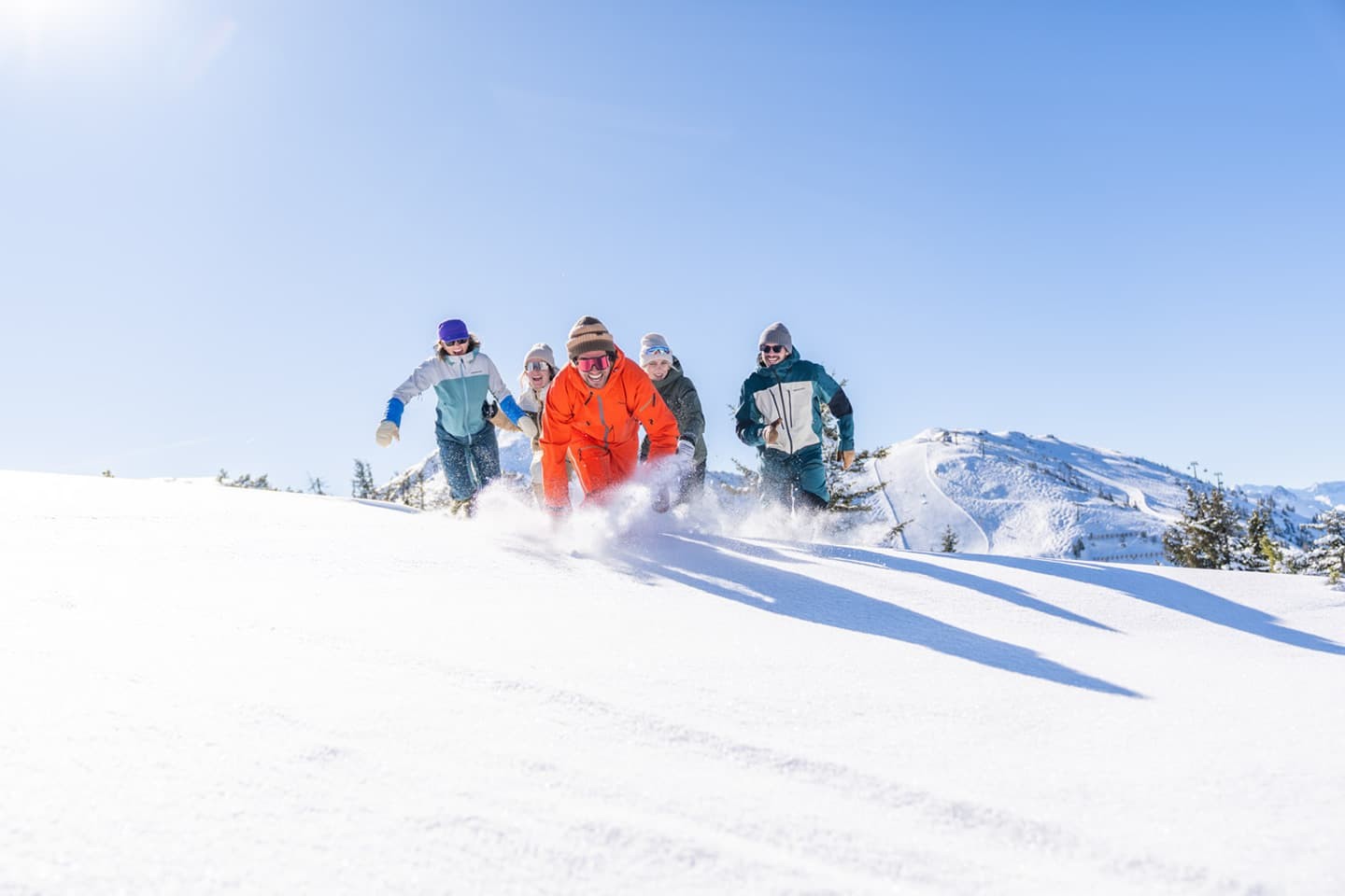 Spa&szlig; im Schnee beim Skiurlaub im M&auml;rz in Flachau im Snow Space Salzburg