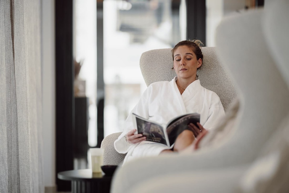 Cozy up with a good book in the wellness area
